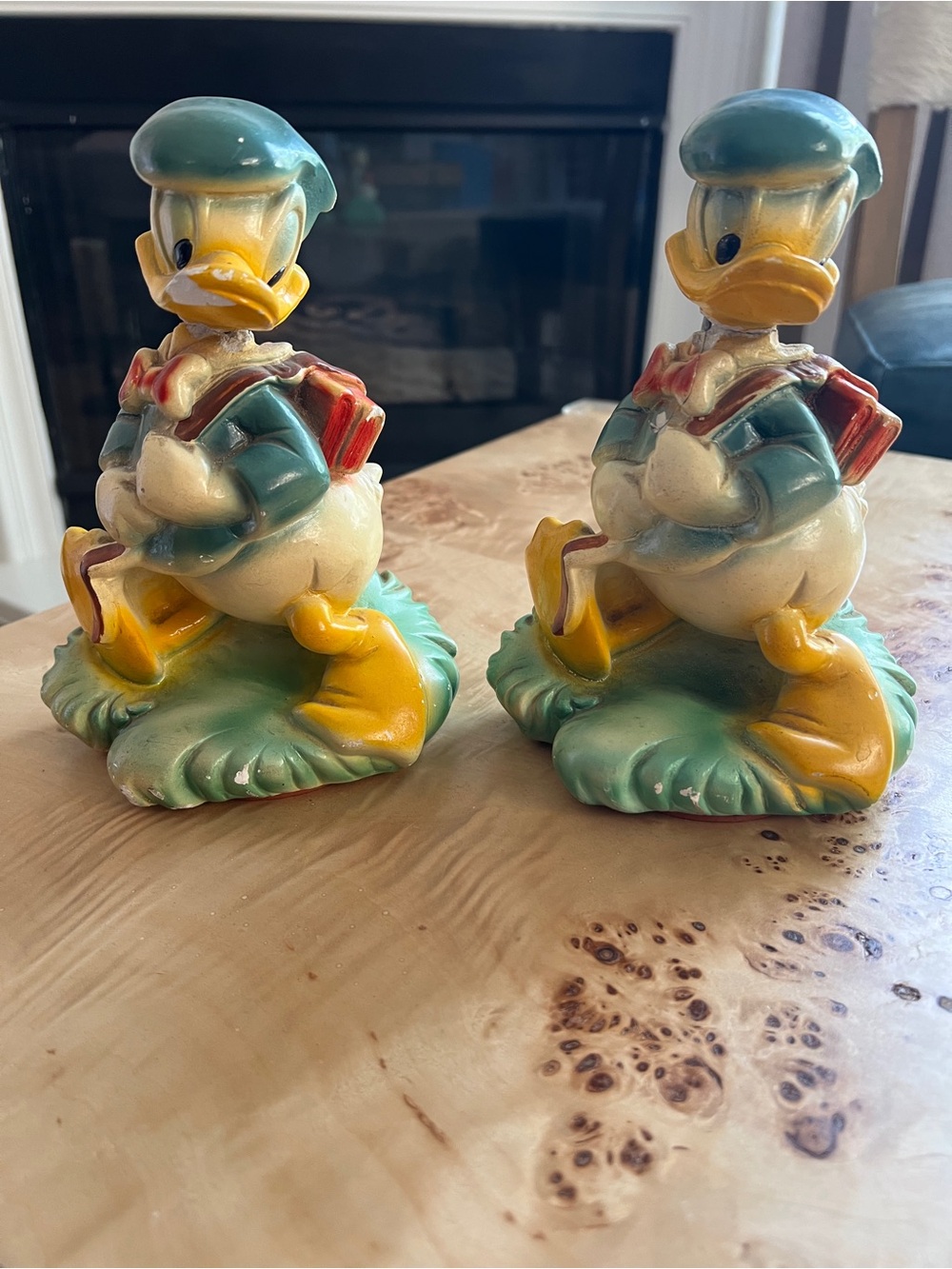 WALT DISNEY Vintage 1960’s Donald Duck Book Ends - GUC